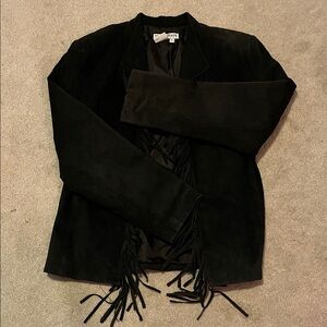 Vintage Black Suede Tassle Jacket